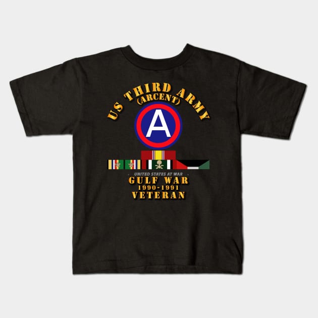 3rd US Army - Gulf War 1990 - 1991 w Svc and SWASM 2 stars Kids T-Shirt by twix123844